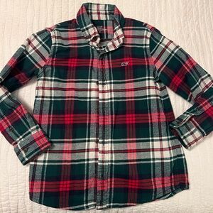 Vineyard Vines Red and Green Plaid Shirt